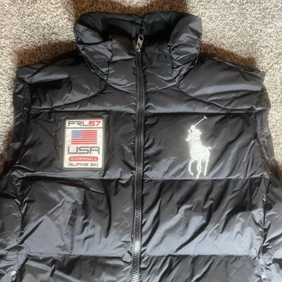 Polo Ralph Lauren Puffer Vest Mens XXL Nlack Big Pony Down Alpine